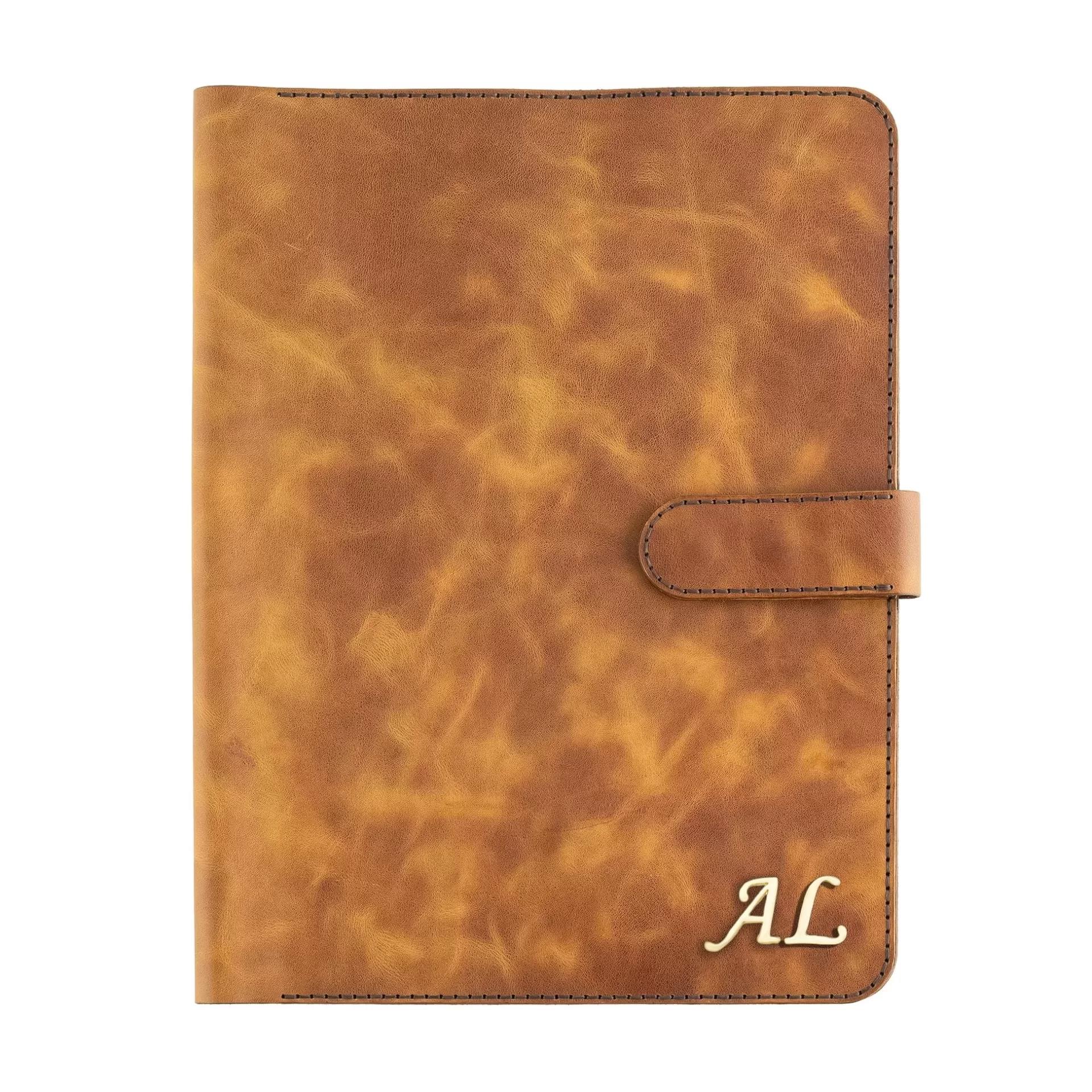 İsme Özel Çıtçıtlı Fonksiyonlu Macbook Organizer - %100 Rainbow Deri - ET02001 - Camel