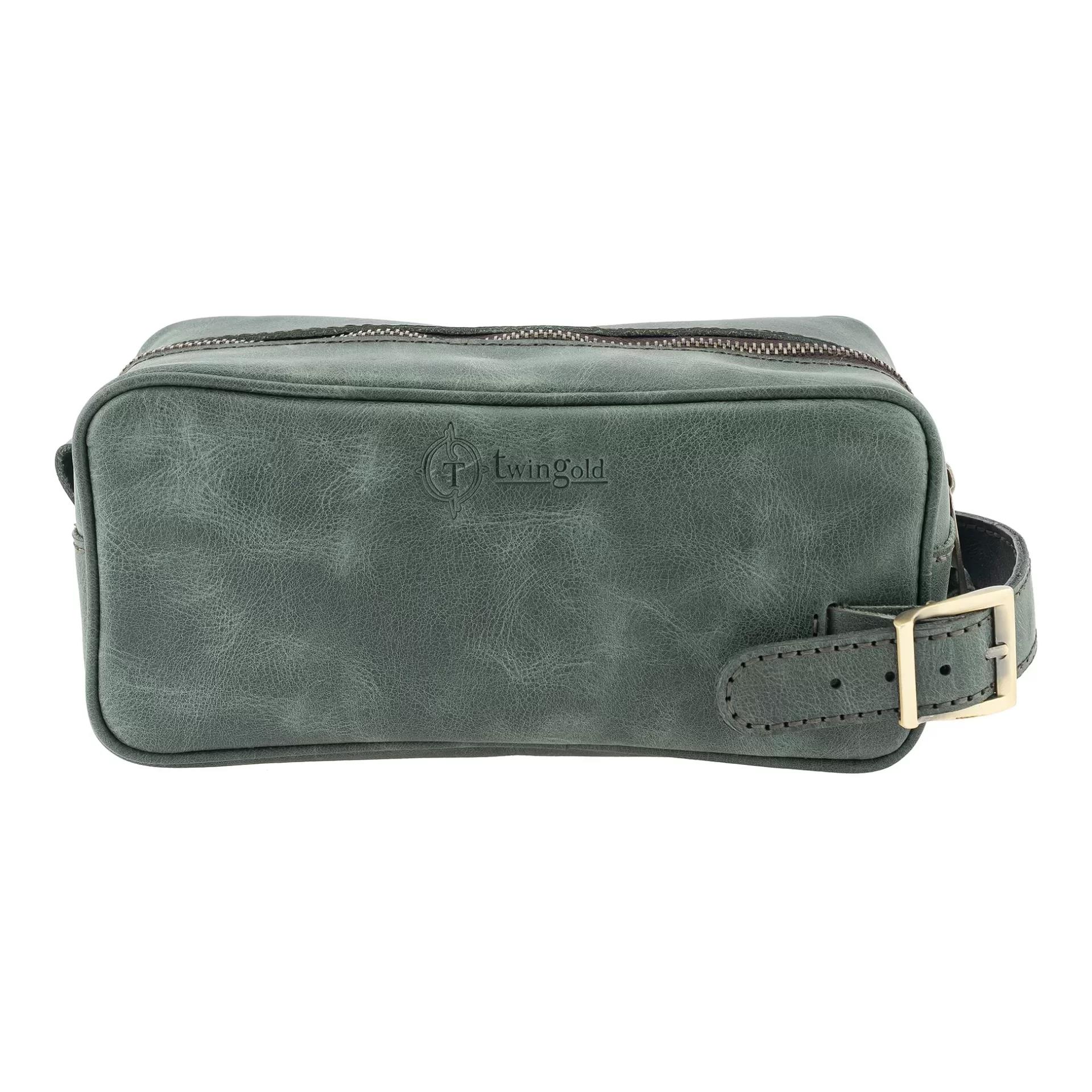 İsme Özel Dopp Kit Kişisel Bakım ve Seyahat Çantası - %100 Rainbow Deri - AC14004 - Haki