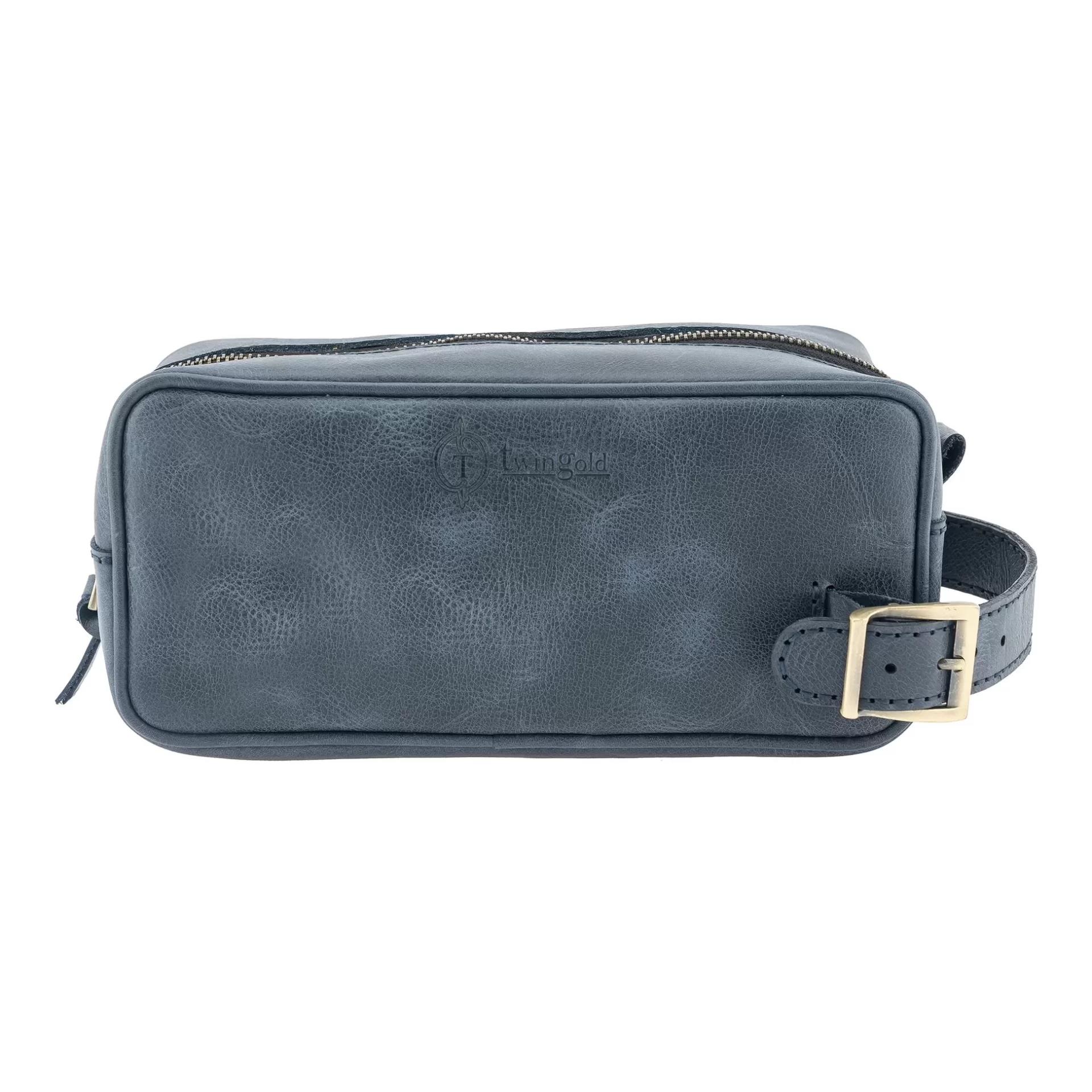 İsme Özel Dopp Kit Kişisel Bakım ve Seyahat Çantası - %100 Rainbow Deri - AC14004 - Lacivert