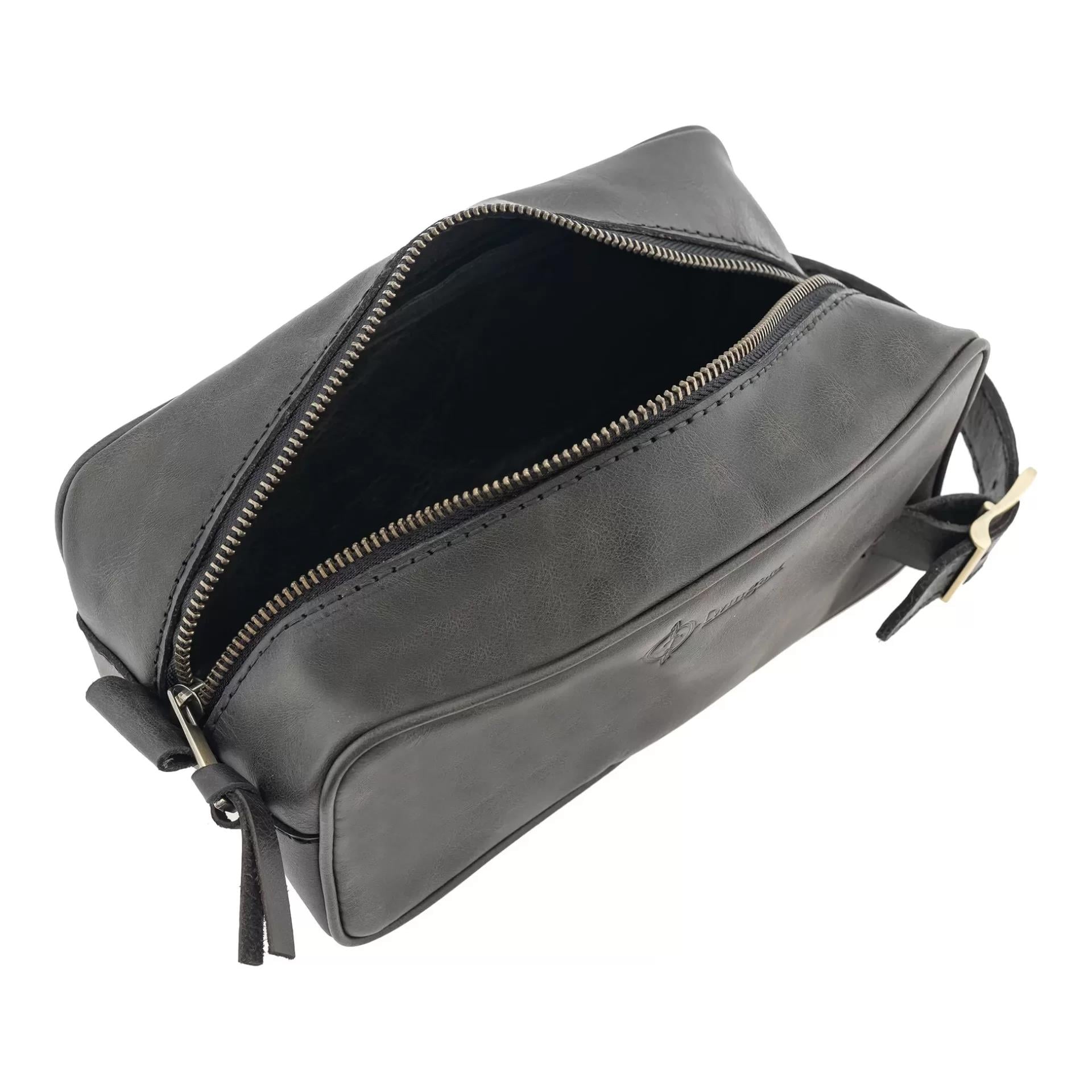 İsme Özel Dopp Kit Kişisel Bakım ve Seyahat Çantası - %100 Rainbow Deri - AC14004 - Antrasit