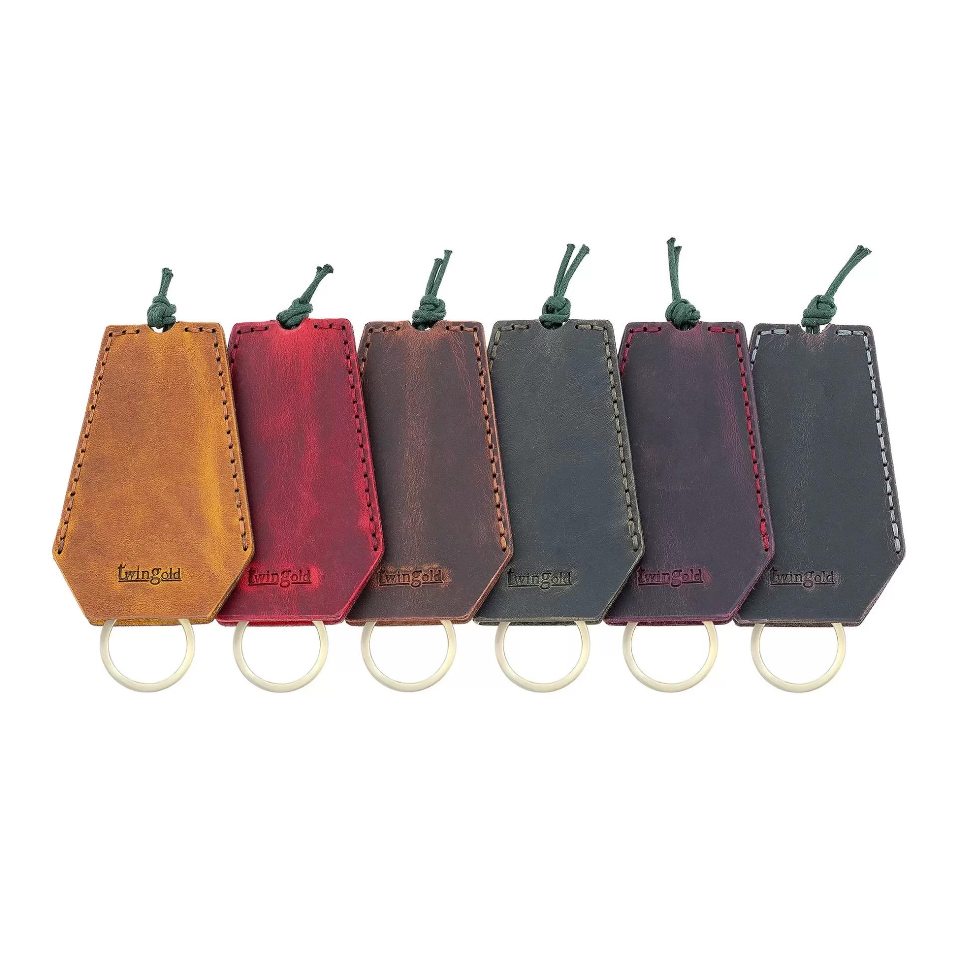 İsme Özel İpli Anahtarlık - % 100 Rainbow Deri - AG01002 - Bordo