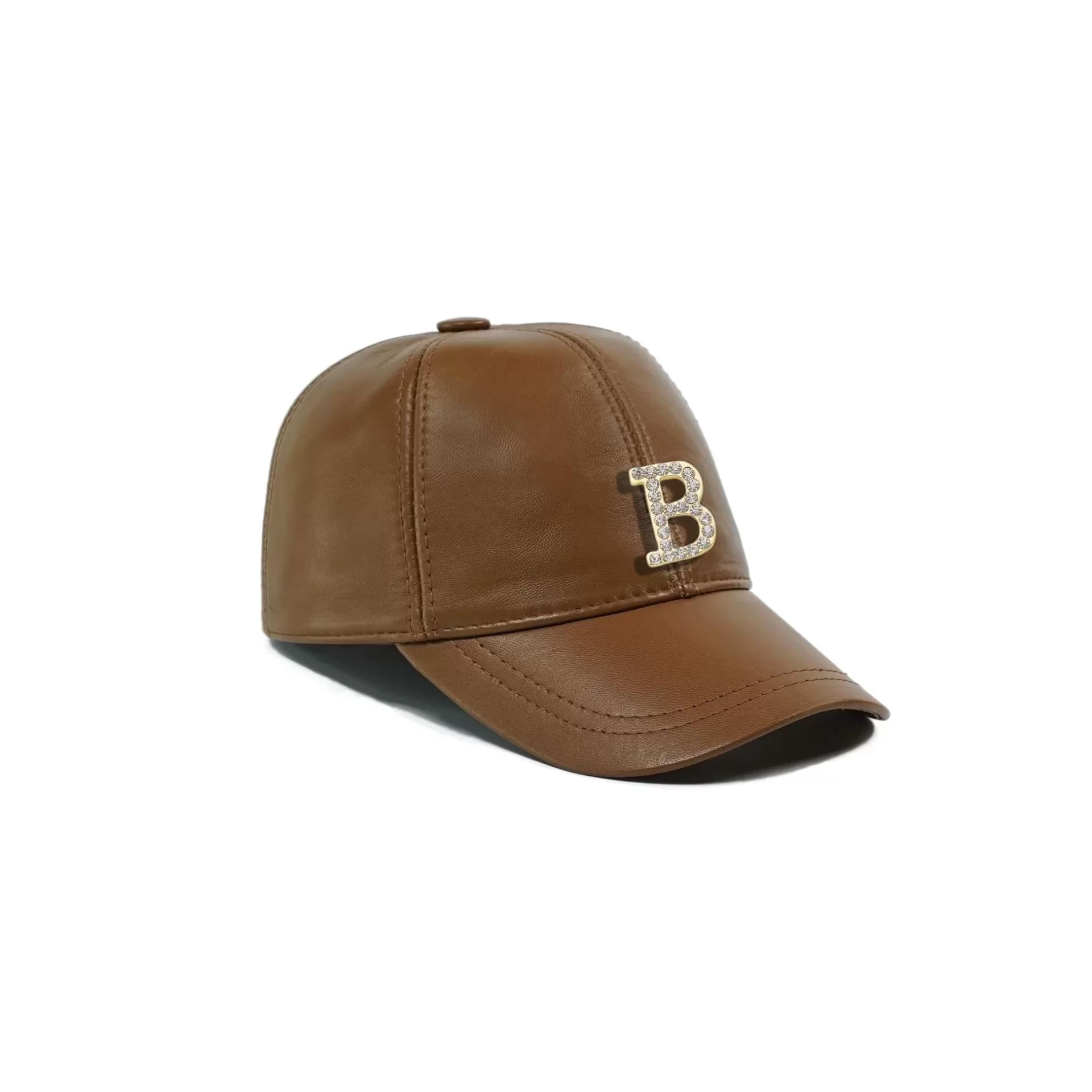 İsme Özel Kep Şapka - %100 Deri - AB01012 - Camel