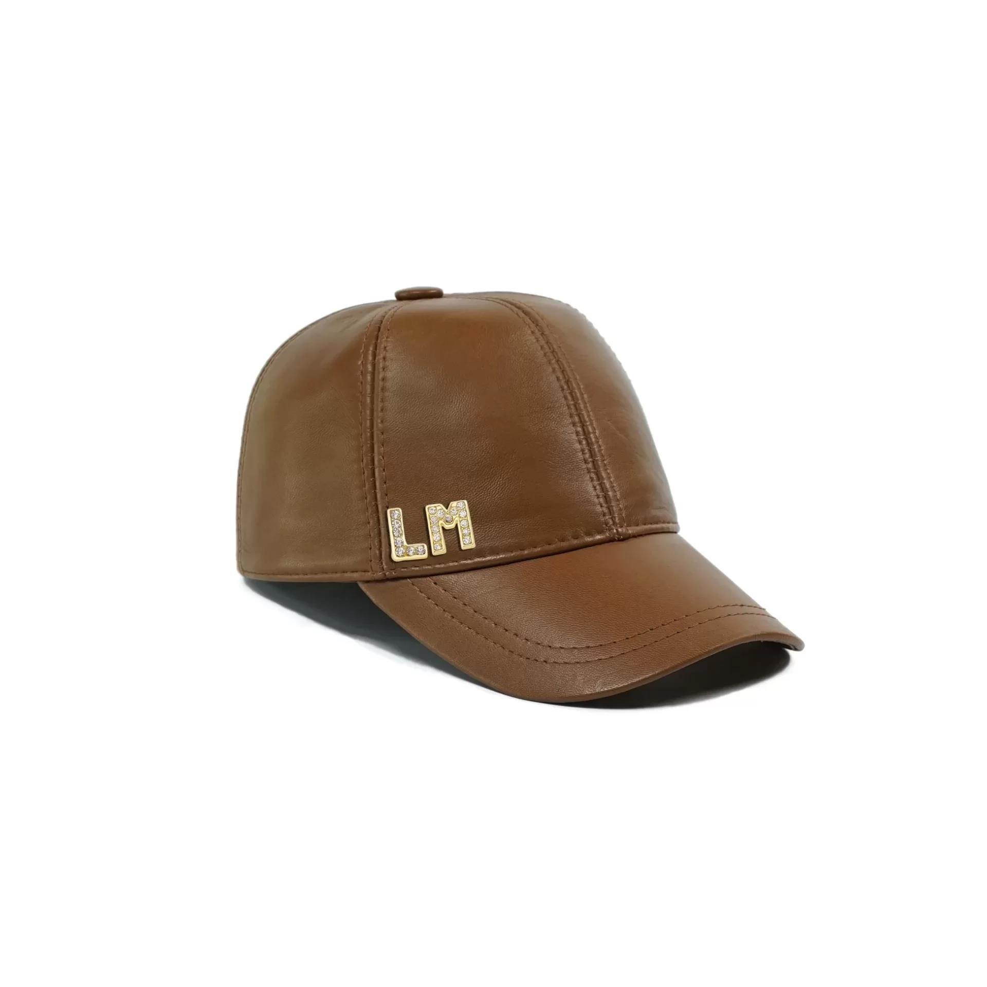 İsme Özel Kep Şapka - %100 Deri - AB01012 - Camel