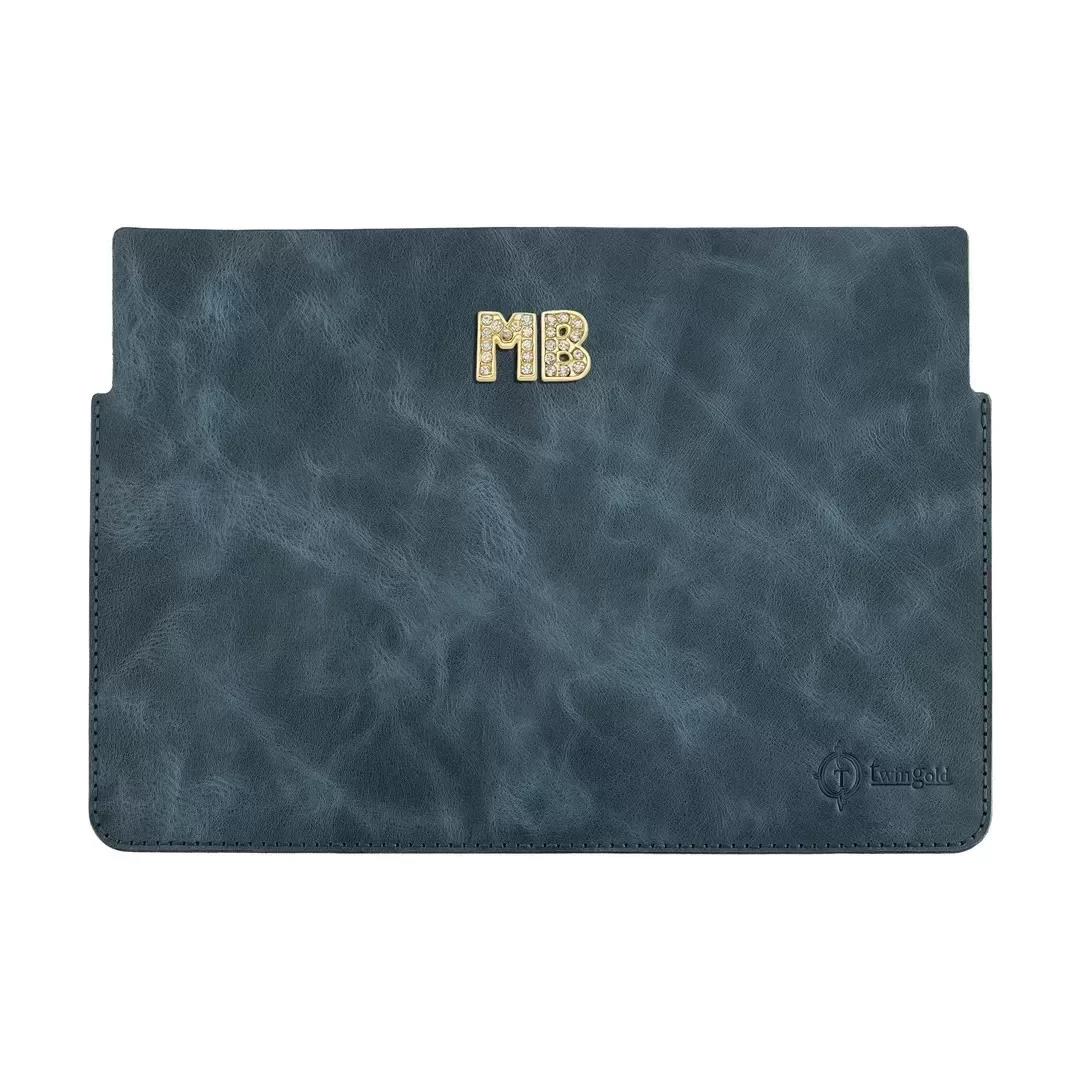 İsme Özel Macbook Kılıfı - %100 Rainbow Deri - ET02002 - Lacivert
