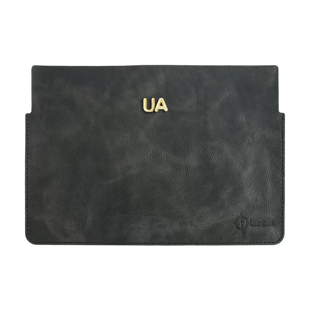 İsme Özel Macbook Kılıfı - %100 Rainbow Deri - ET02002 - Antrasit