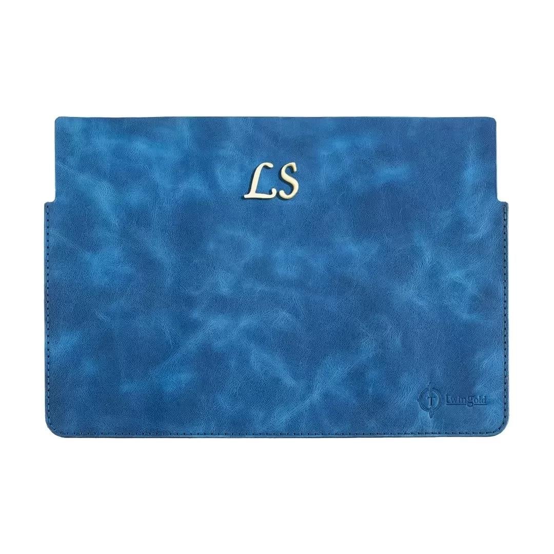 İsme Özel Macbook Kılıfı - %100 Rainbow Deri - ET02002 - Saks Mavisi