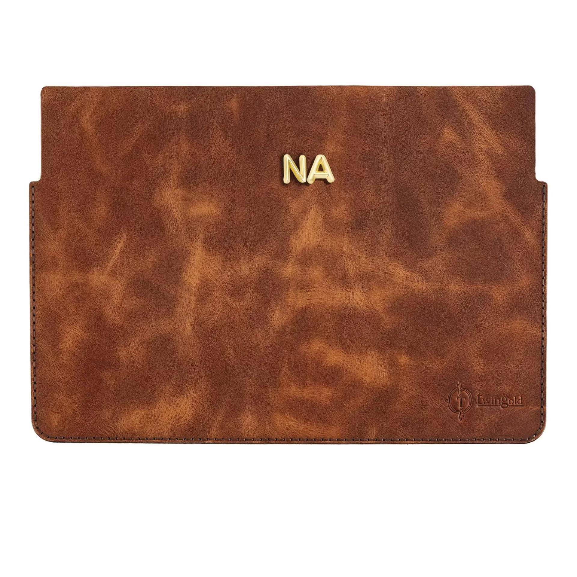 İsme Özel Macbook Kılıfı - %100 Rainbow Deri - ET02002 - Kahverengi