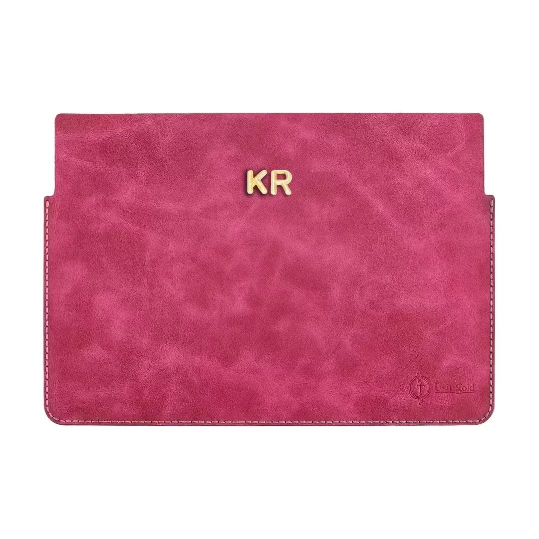 İsme Özel Macbook Kılıfı - %100 Rainbow Deri - ET02002 - Fuşya