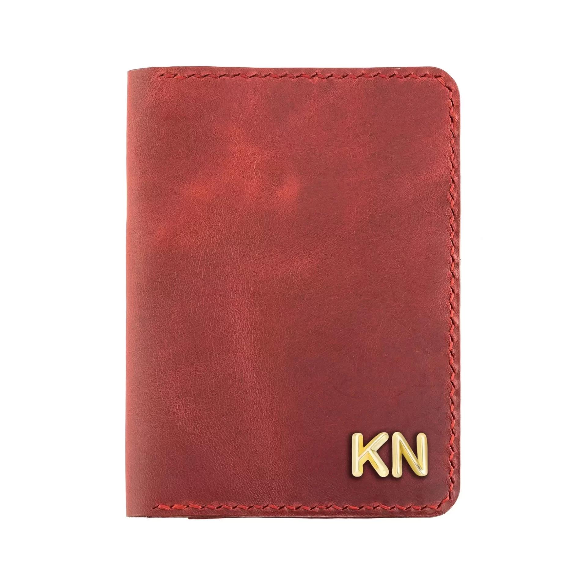 İsme Özel Pasaport Kılıfı - %100 Rainbow Deri - AK02003 - Kırmızı