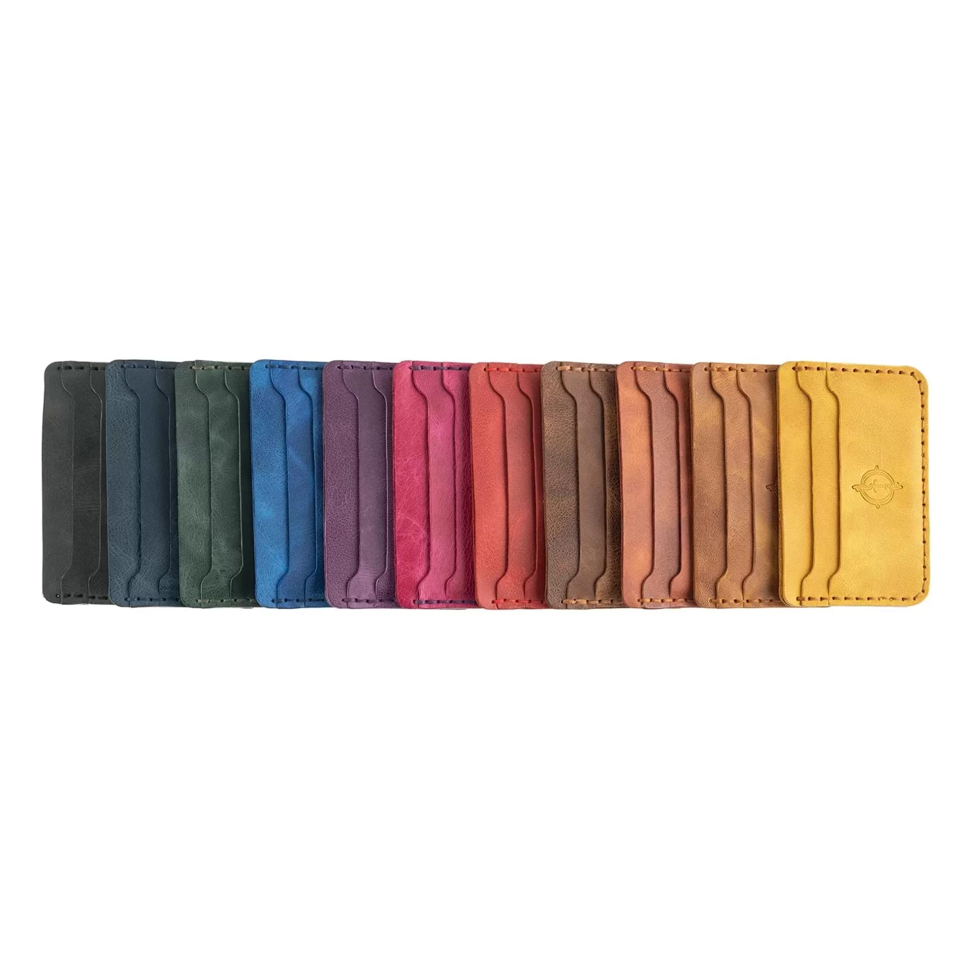 İsme Özel Yatay Kartlık - %100 Rainbow Deri - A011001 - Kırmızı