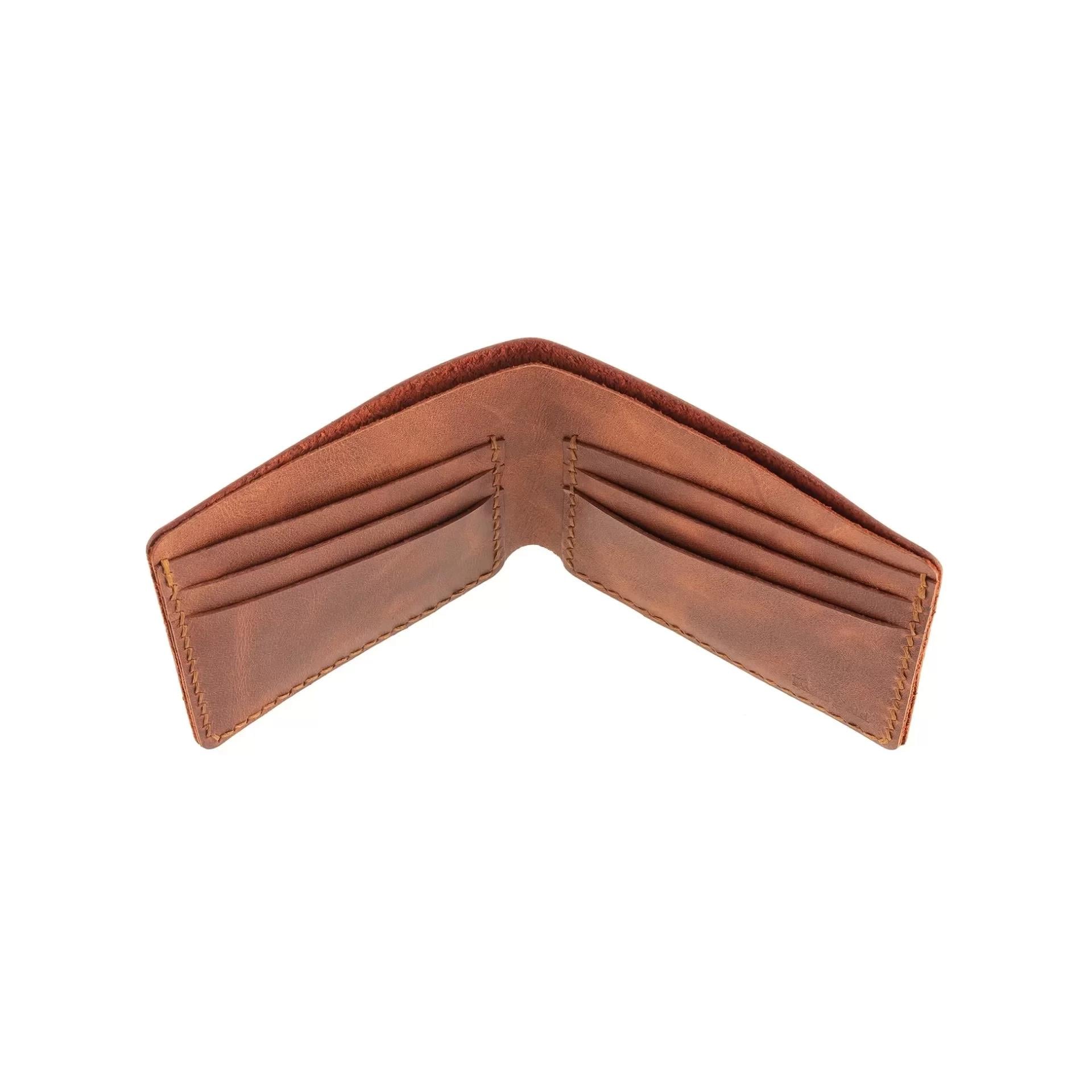 İsme Özel Yatay Klasik Cüzdan - %100 Rainbow Deri - A010001 - Tobacco