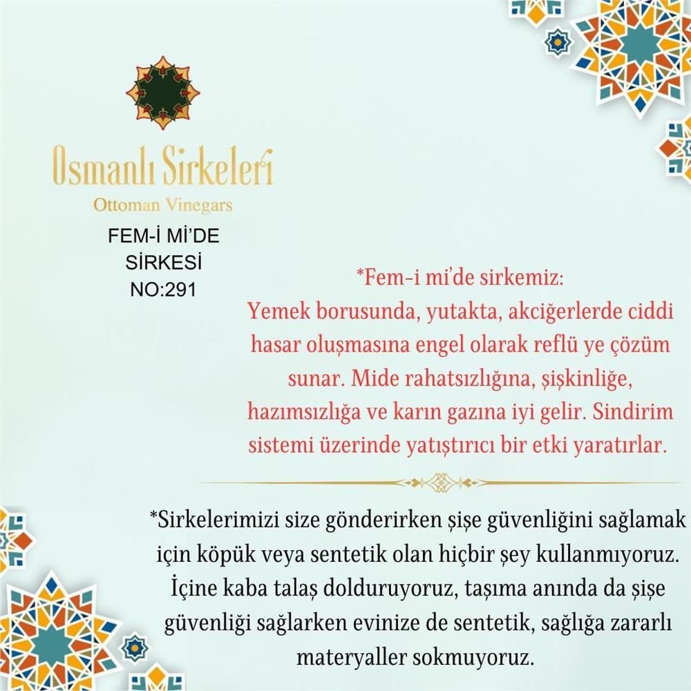 Karışım İnfüzyon - 04. Fem-i Mi'de Sirkesi  - 500 ml