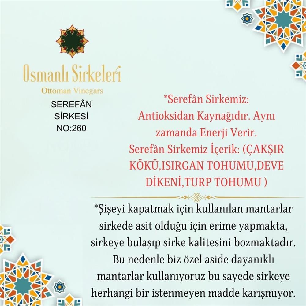Karışım İnfüzyon - 04. Sereŧān Sirkesi  - 500 ml