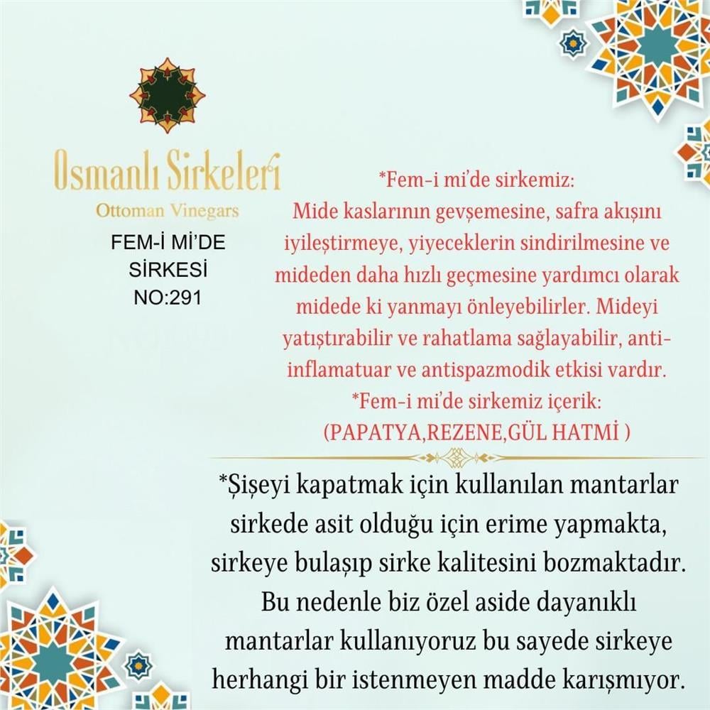 Karışım İnfüzyon - 04. Fem-i Mi'de Sirkesi  - 500 ml