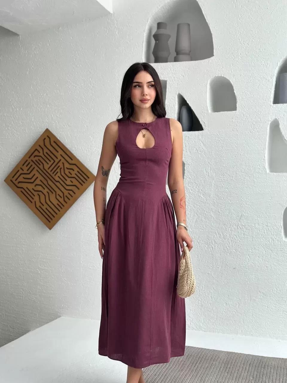 Kolsuz Uzun Kabardin Elbise - Bordo