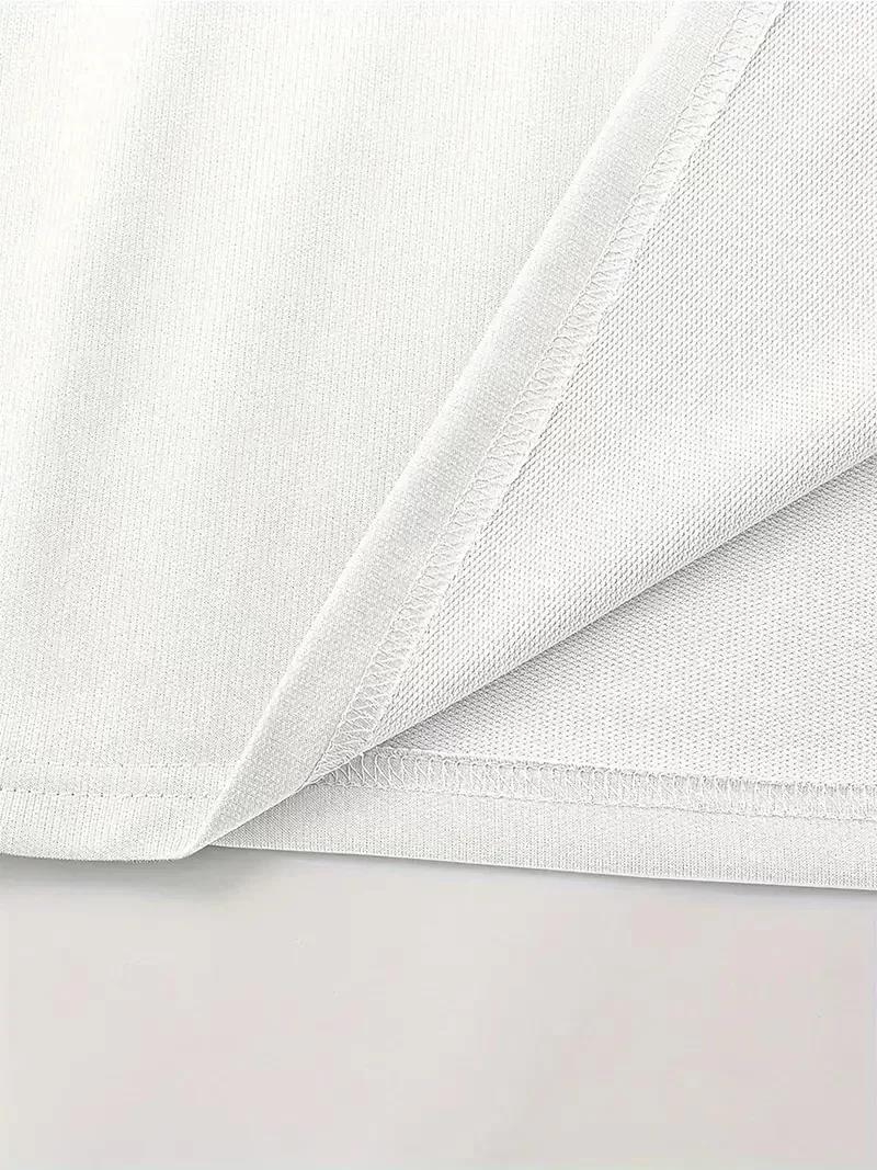 LB Baskılı Ön Arka Oversize Bisiklet Yaka Kısa Kol T-shirt - Beyaz