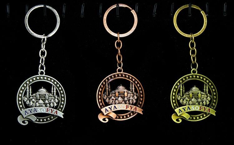 Metal Ayasofya Anahtarlık Yuvarlak Tasarım