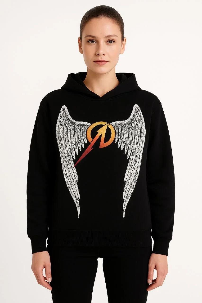Metallica İki İplik Kapüşonlu Ön ve Arka Baskılı hoodie - Siyah