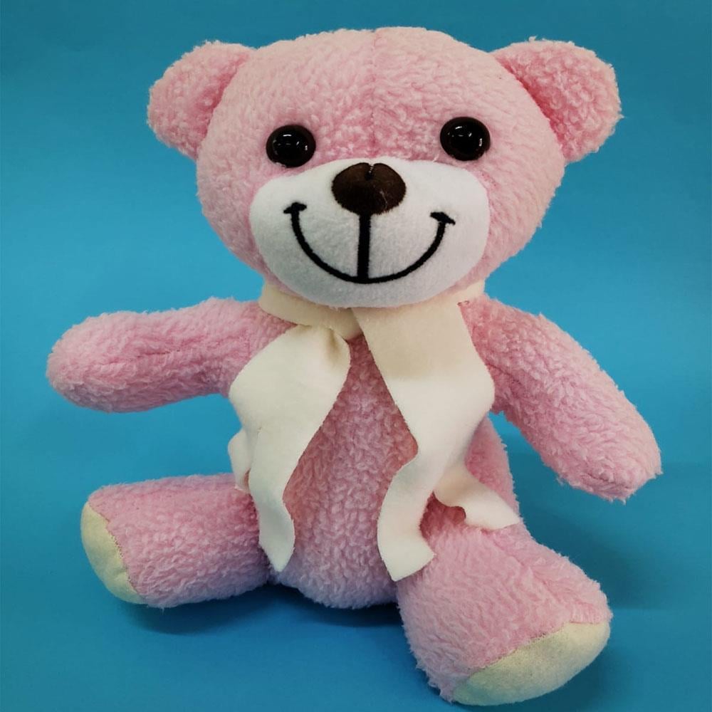 Pembe Peluş Atkılı Oyuncak Ayıcık
