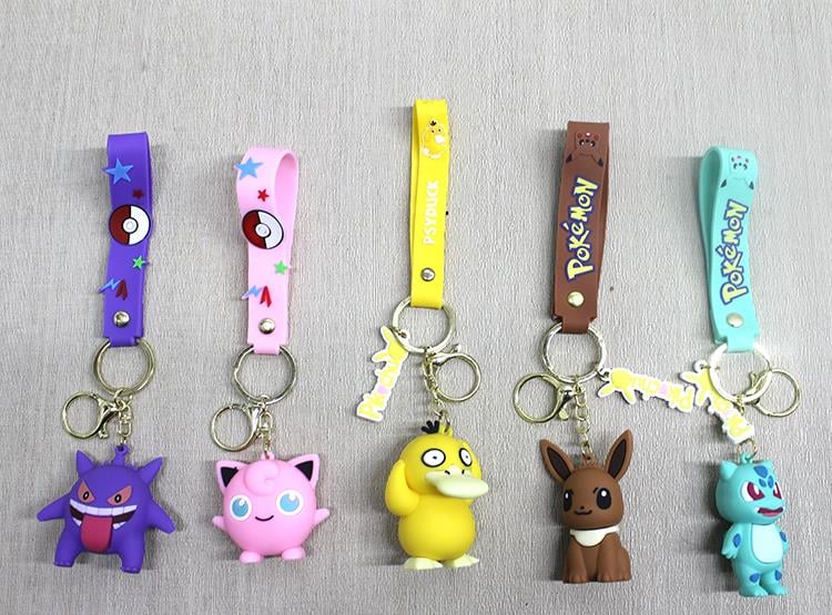 Pokemon Serisi Karışık Karakterler Silikon Anahtarlık