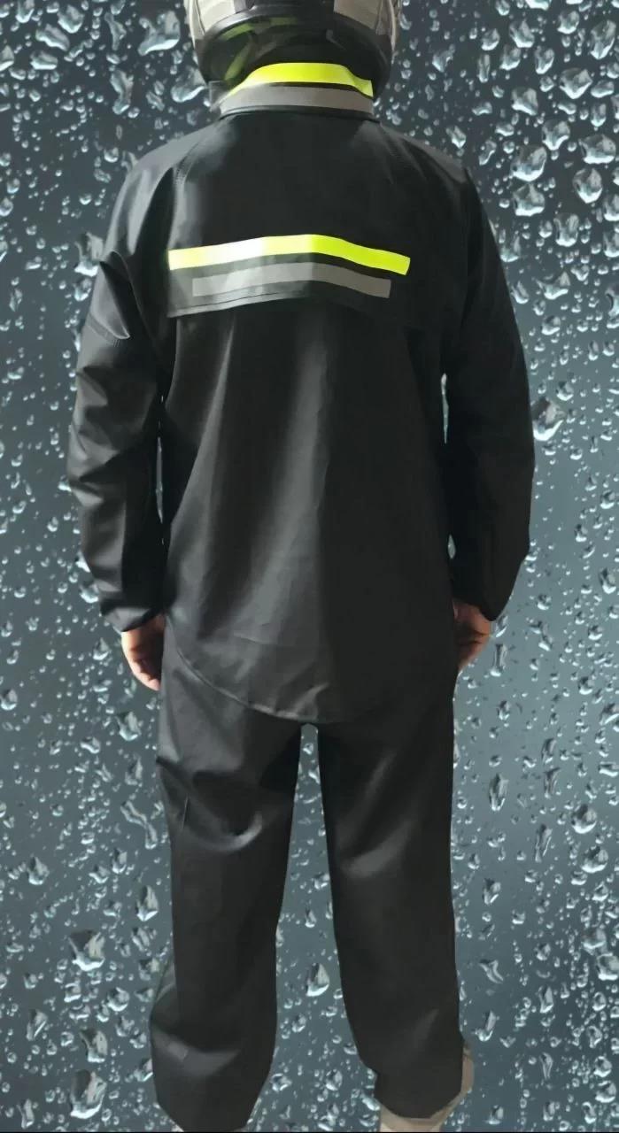 Premium Motorcu Kurye Yağmurluk Takım Su Geçirmez PVC Kumaş Reflektörlü TÜBİTAK Onaylı - Siyah