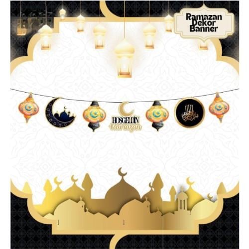 Ramazan Dekor Banner Siyah Renk