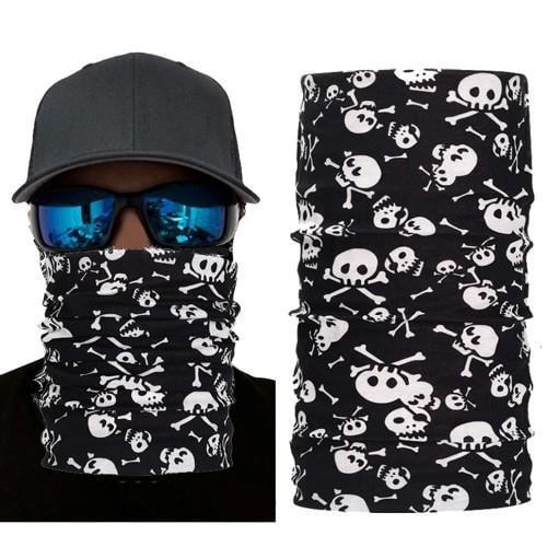 Siyah Beyaz İskelet Baskılı Buff Bandana