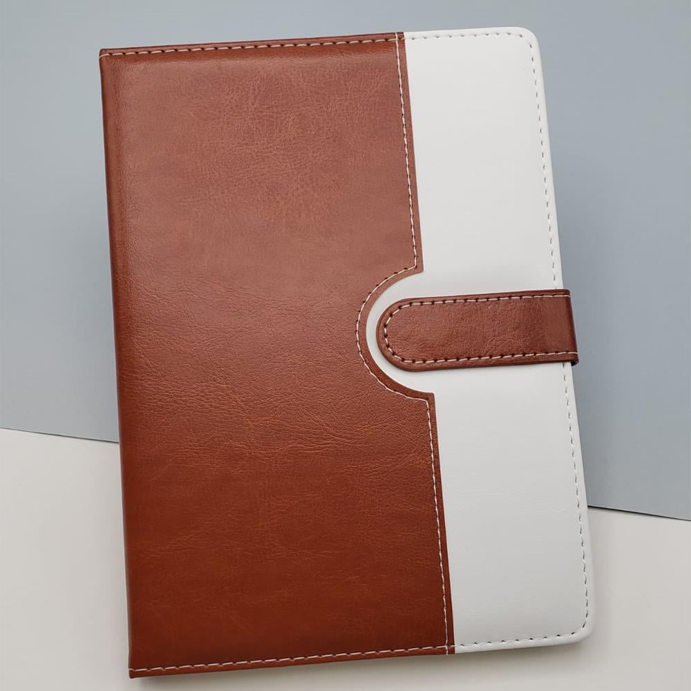Tarihsiz Ajanda Defter Kahverengi Beyaz Renk