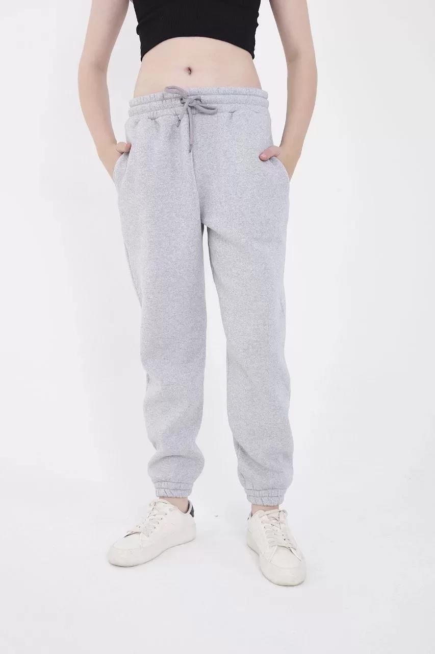 Üç İplik Basic Lastikli Eşofman Pantolon - Gri