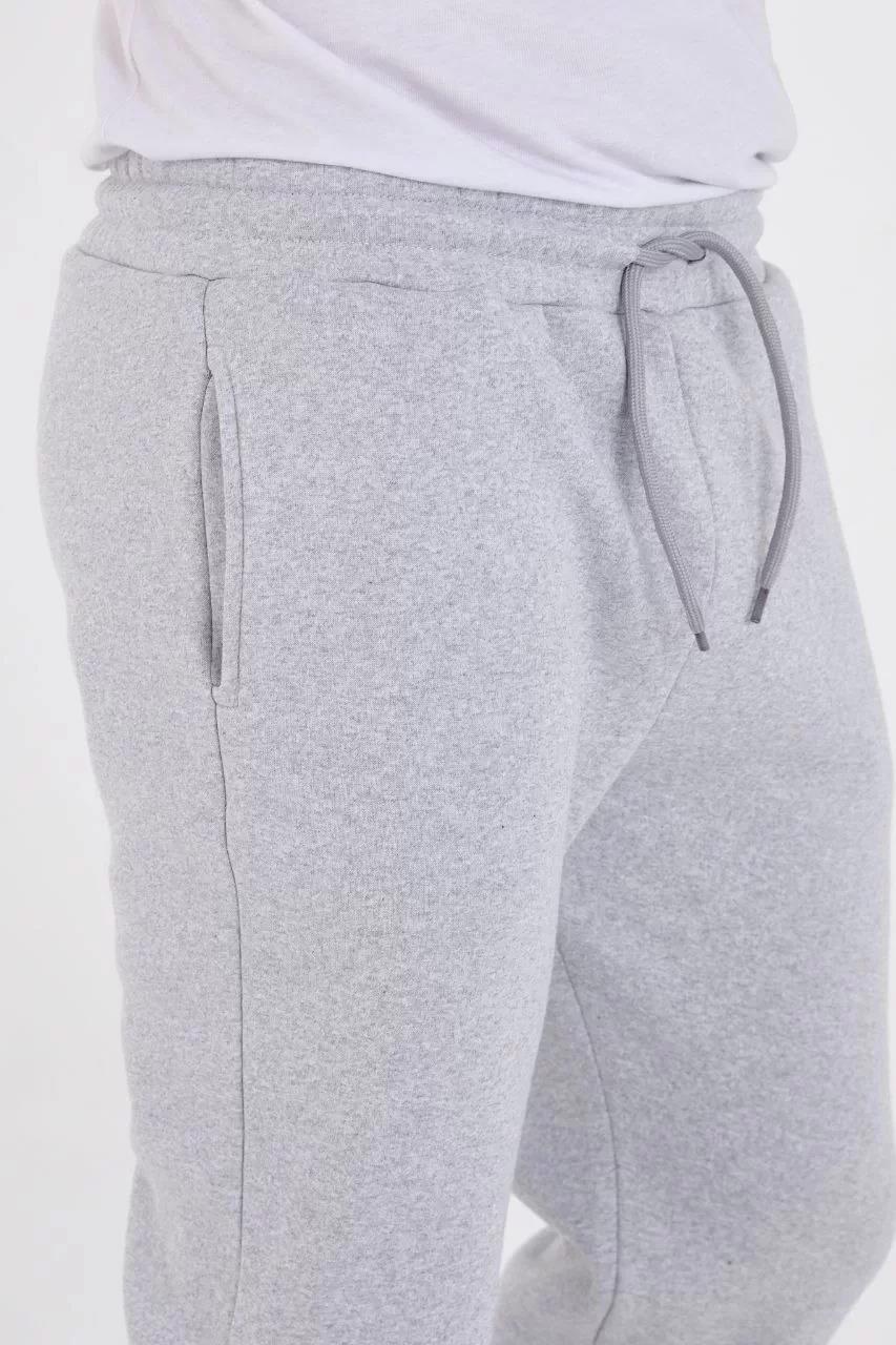 Unisex Kışlık Üç İplik Lastikli Eşofman Pantolon - Gri