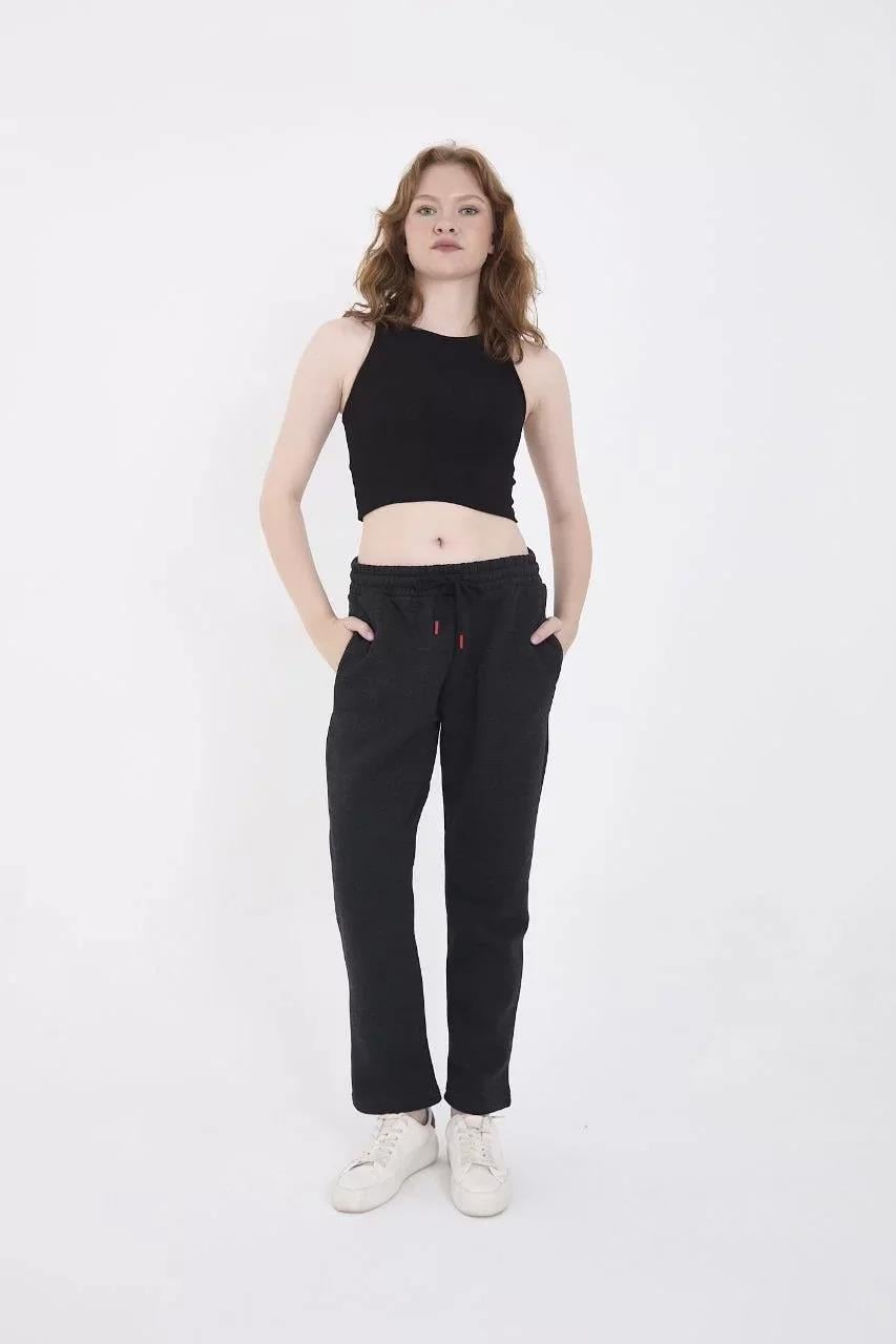 Unisex Üç İplik Basic Eşofman Pantolon - Antrasit