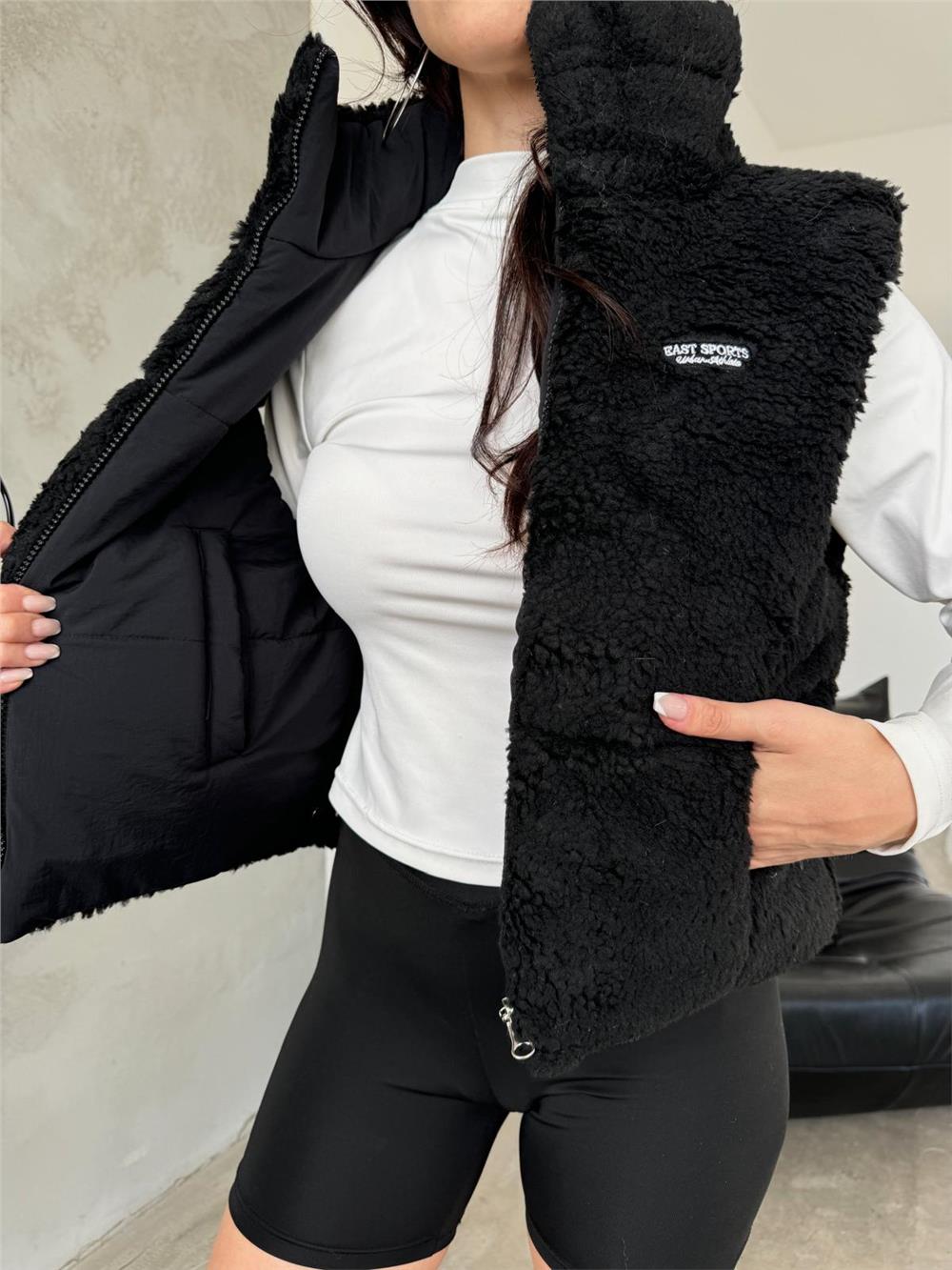 Yumoş Çift Taraflı Yelek - (S-L) - P114001 - Siyah