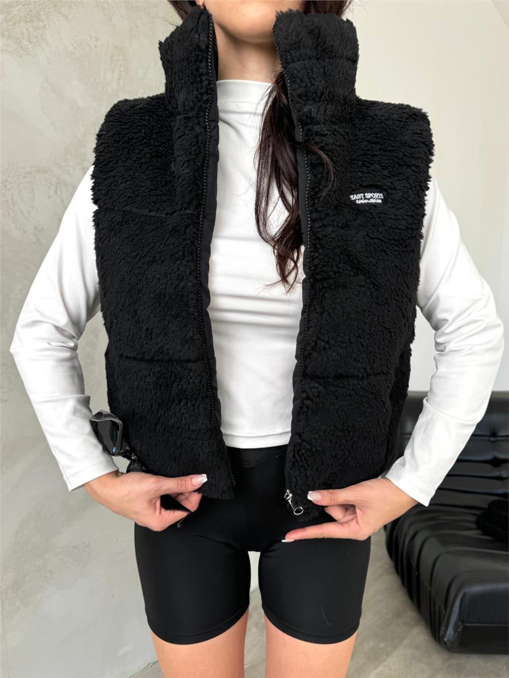 Yumoş Çift Taraflı Yelek - (S-L) - P114001 - Siyah