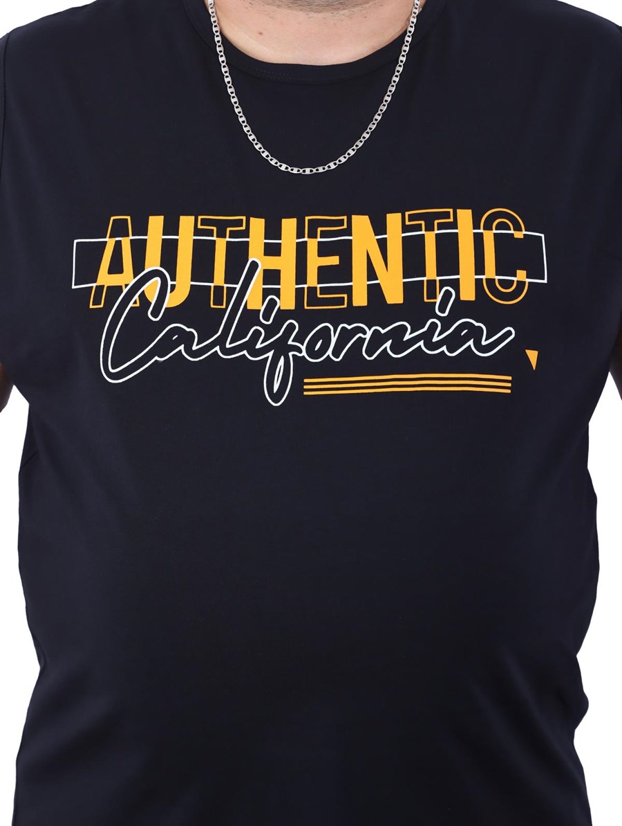 Büyük Beden Erkek Atlet Bisiklet Yaka California Siyah 22133-1