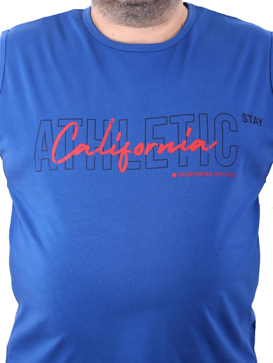 Büyük Beden Erkek Atlet Bisiklet Yaka Athletıc İndigo 22126-3