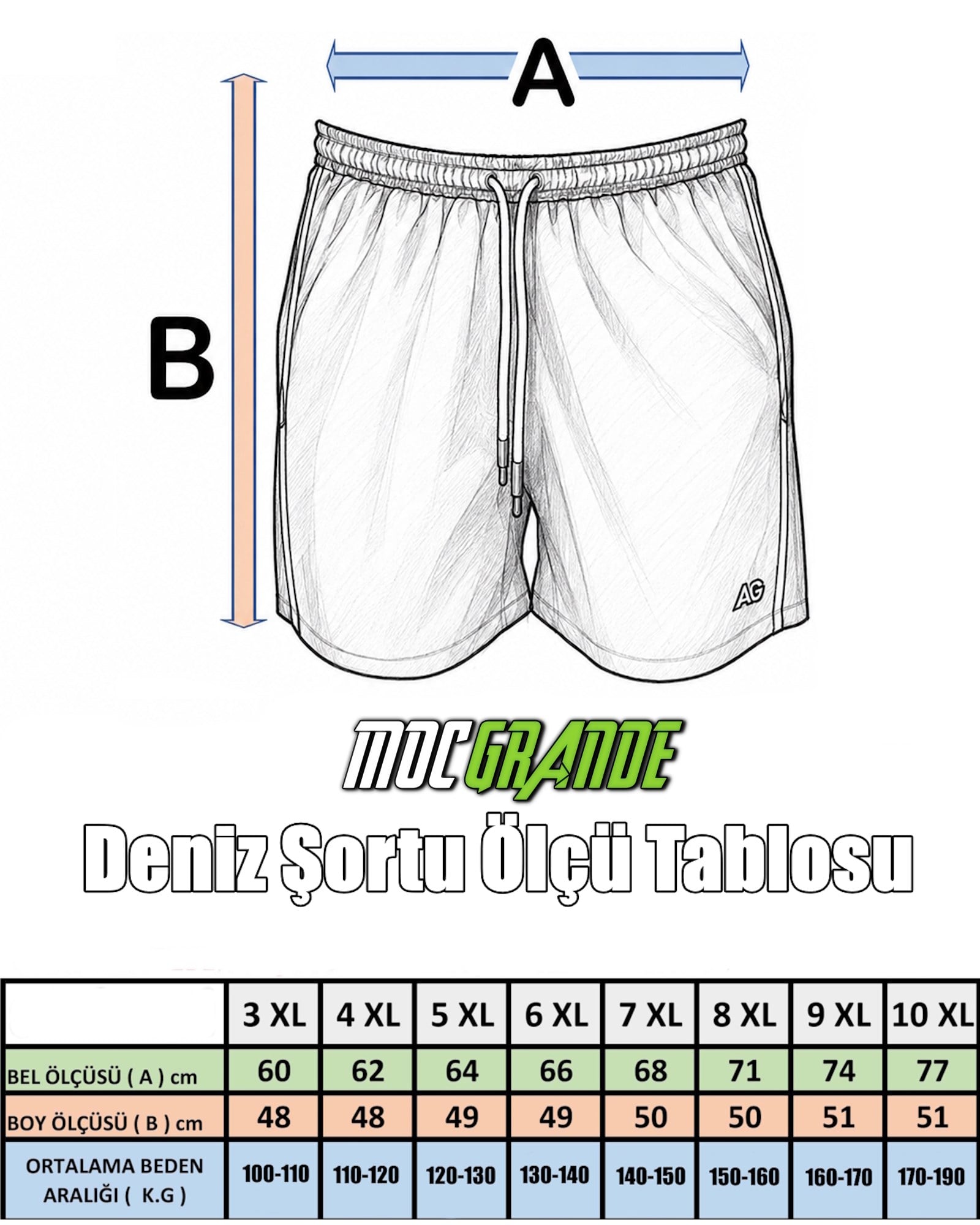 Erkek Büyük Beden Deniz Şortu Turtle 26602 SIYAH