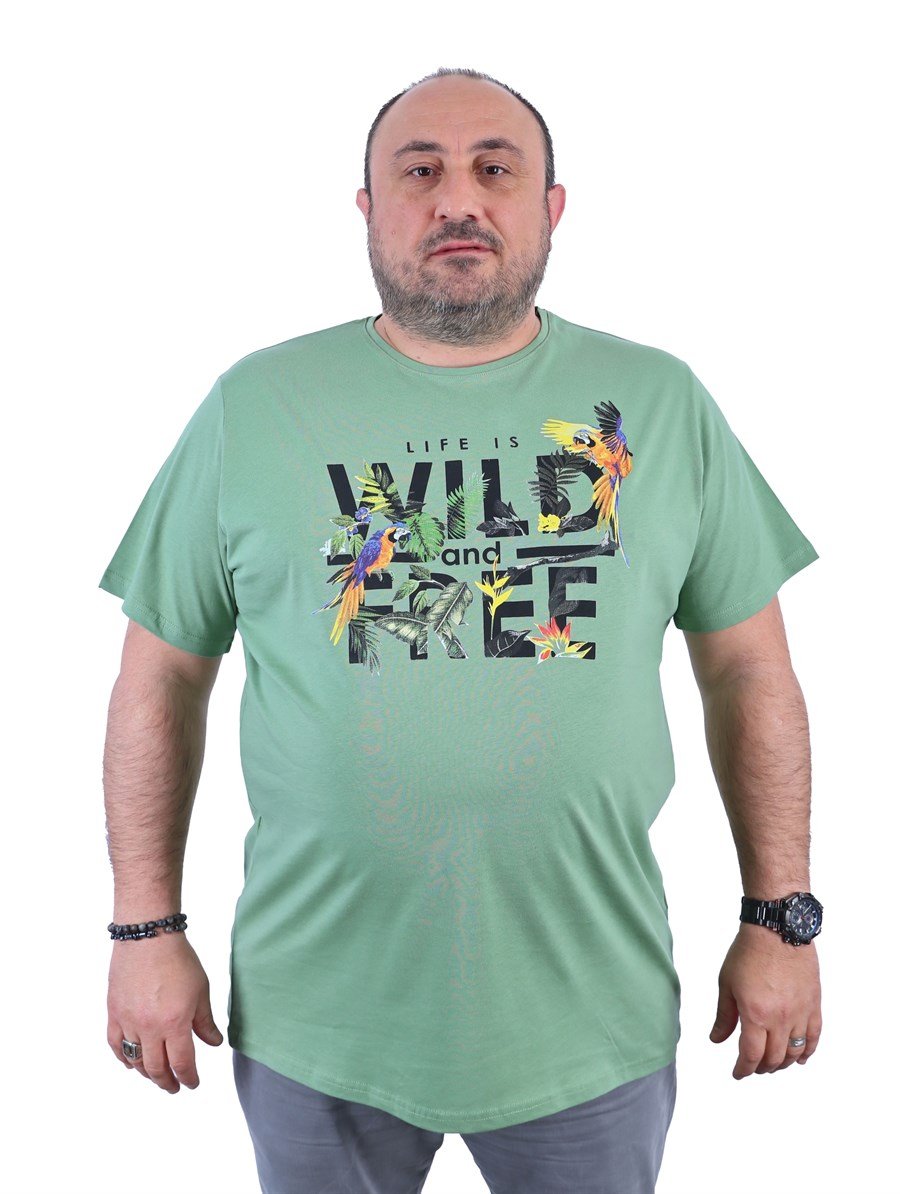 Moc Grande Erkek Büyük Beden T-shirt Wild Free 22138