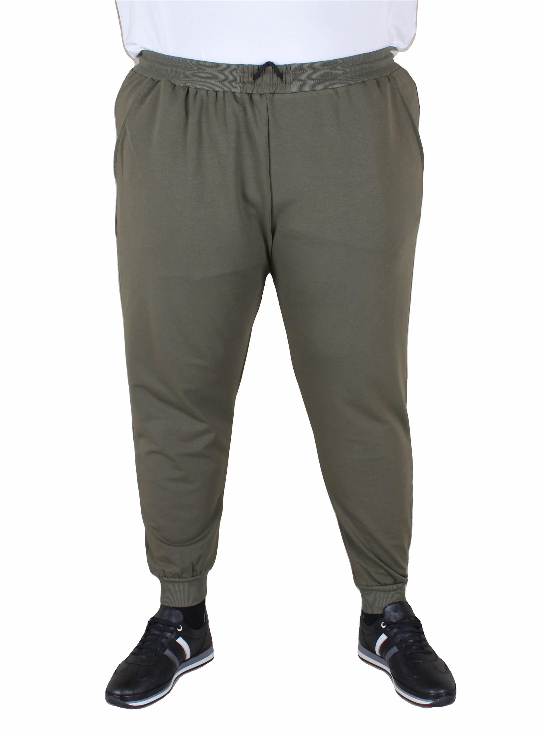 Mocgrande Büyük Beden Basic Eşofman Altı Full Lycra 11516 HAKI