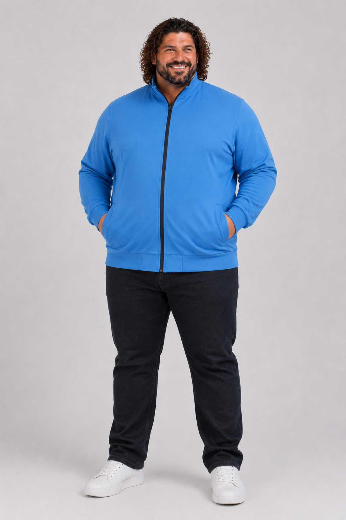 Mocgrande Büyük Beden Basic Mevsimlik Fermuarlı Sweatshirt 22750 SAKS