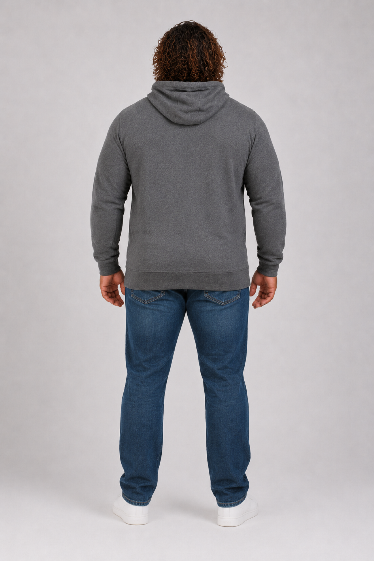 Mocgrande Büyük Beden Basic Mevsimlik Fermuarlı Kapüşonlu Sweat 22751 GRI MELANJ