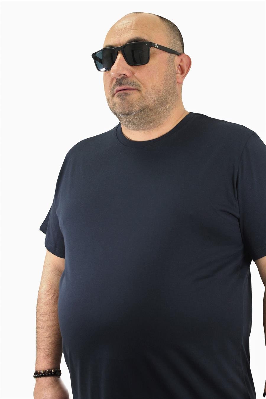 Mocgrande Büyük Beden Basic Tişört 11100 LACIVERT