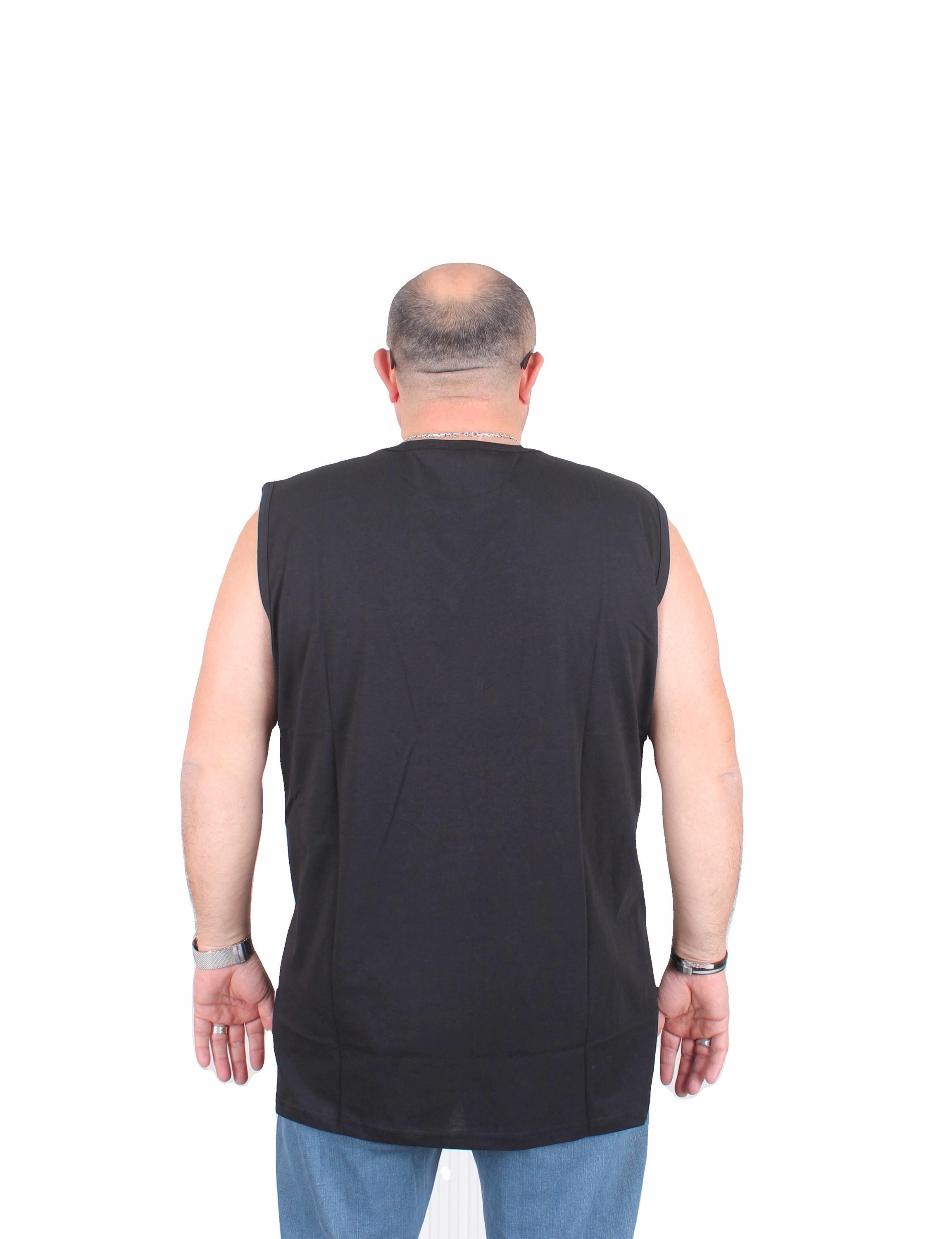 Mocgrande Büyük Beden Baskılı Kolsuz Tişört Break Limits 25153 SIYAH