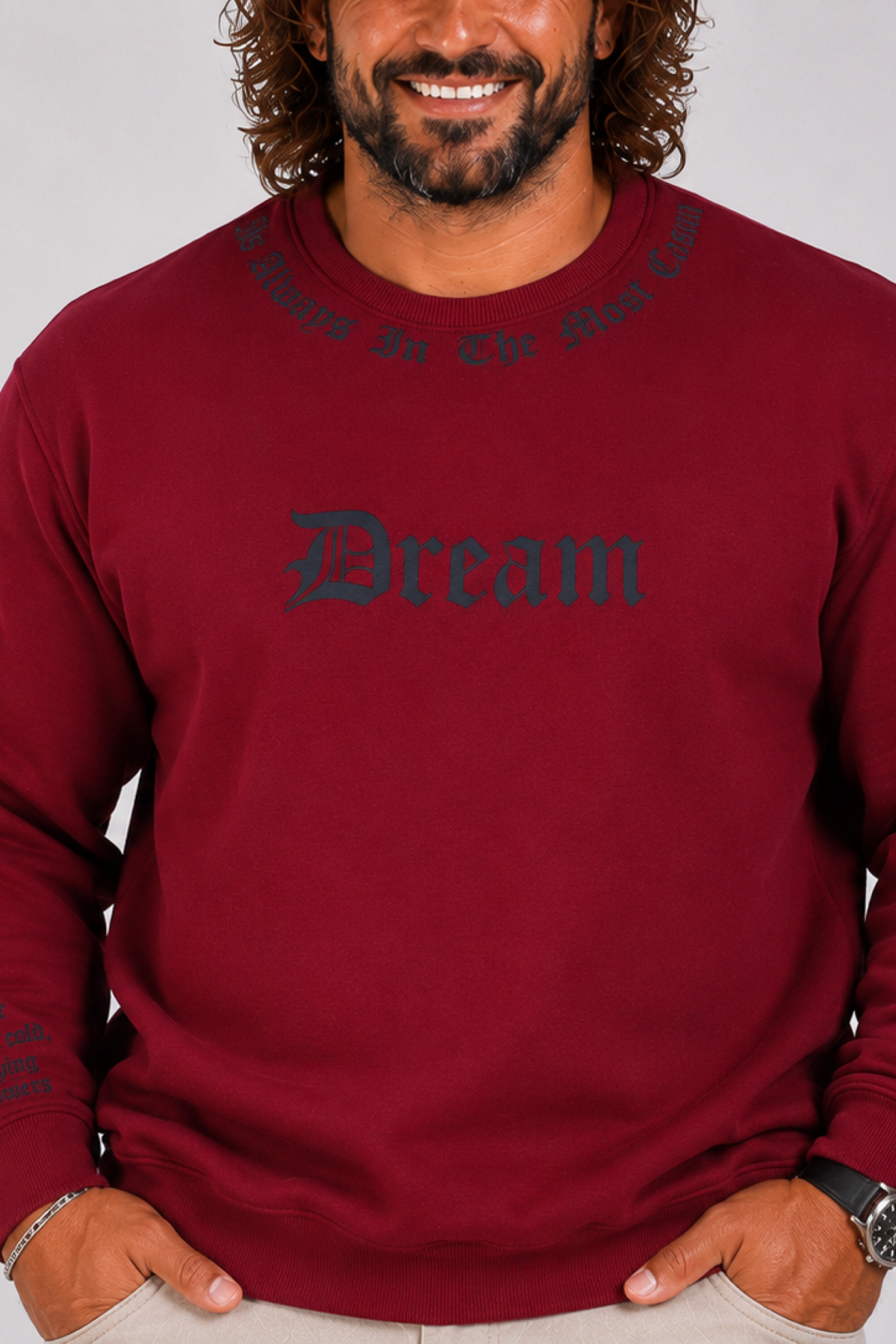 Mocgrande Büyük Beden Bisiklet Yaka 3ip Sweat Dream 25715 MURDUM