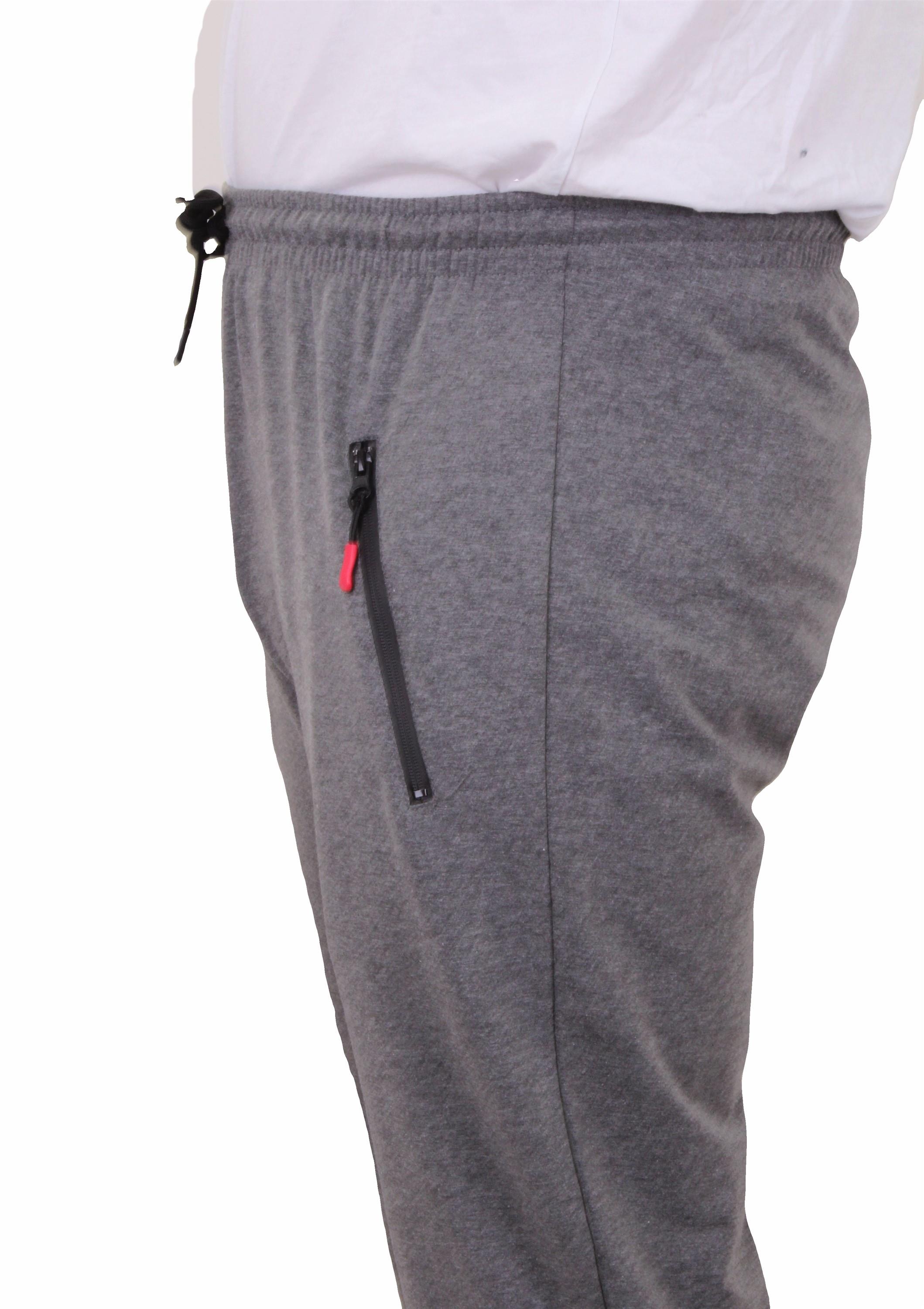 Mocgrande Büyük Beden Classic Eşofman Altı Fermuarlı Cep 22500 GRI MELANJ