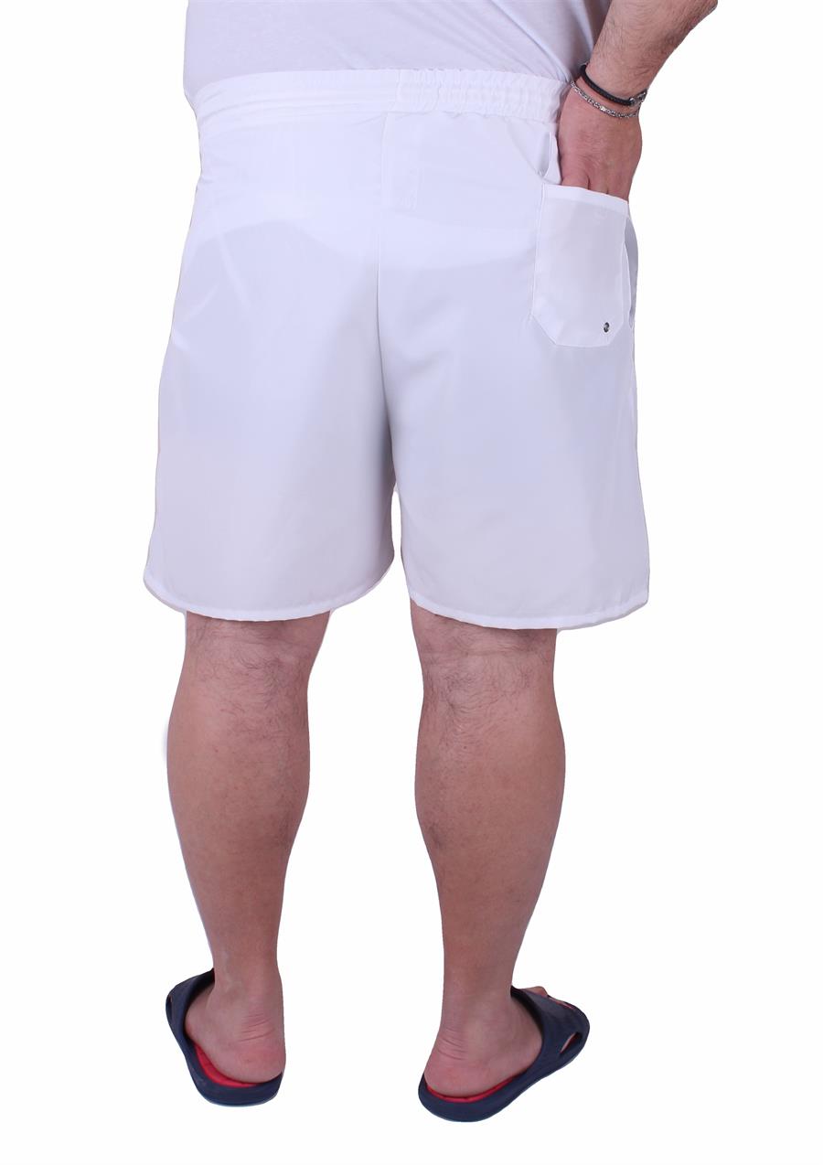 Mocgrande Büyük Beden Deniz Şortu MG 23679 BEYAZ