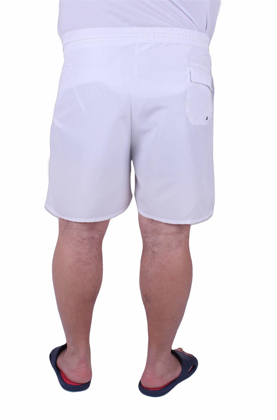 Mocgrande Büyük Beden Deniz Şortu MG 23679 BEYAZ