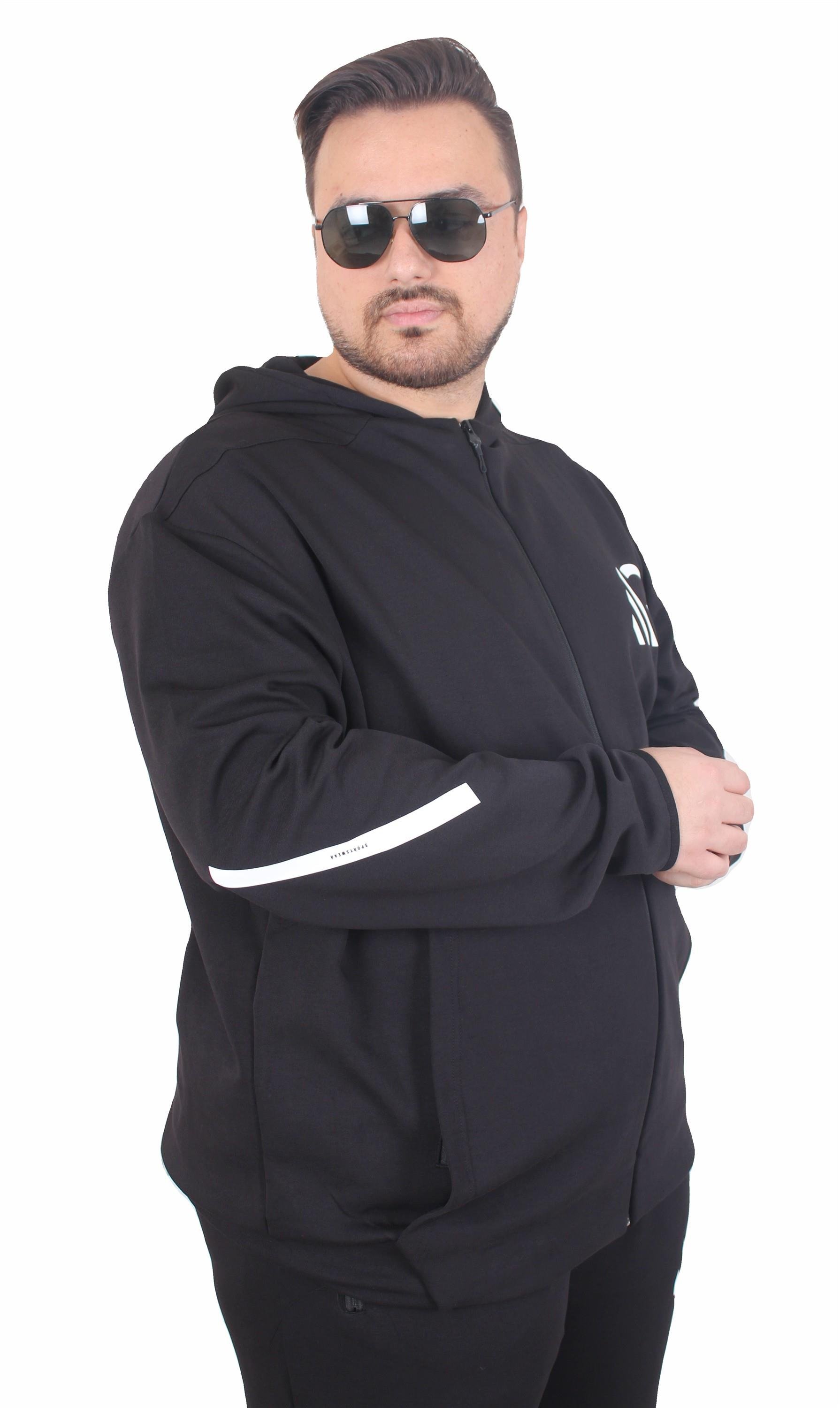 Mocgrande Büyük Beden Double Face Eşofman Takım M.G TK25611 SIYAH