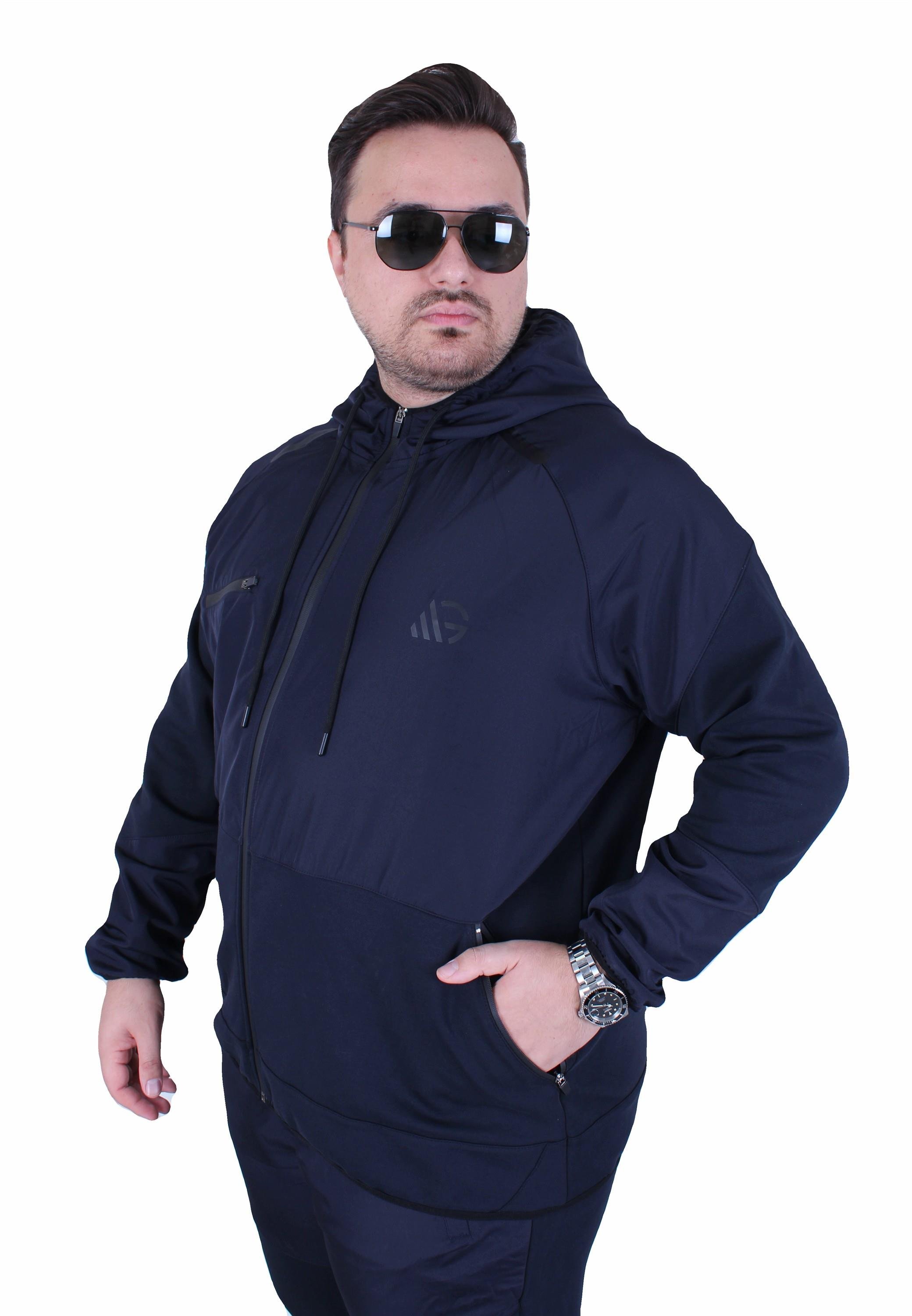 Mocgrande Büyük Beden Double Face Sıvamalı Eşofman Takım M.G TK25608 LACIVERT