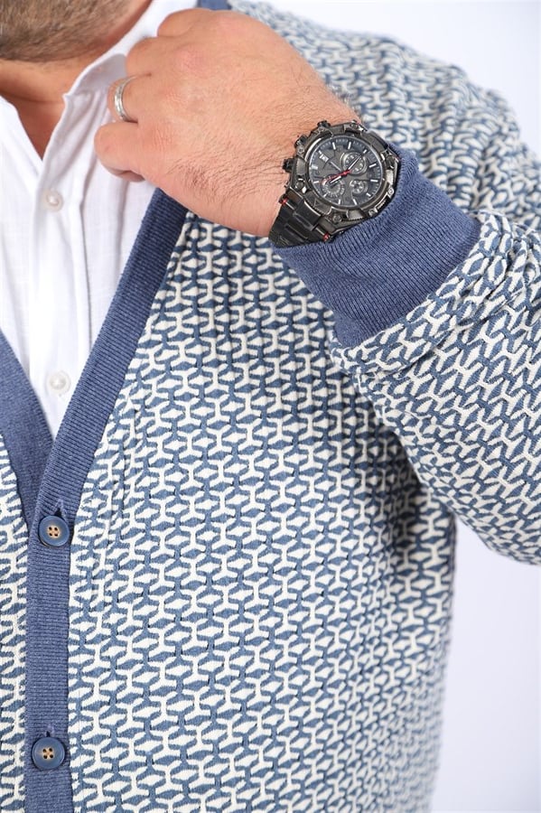 MocGrande Büyük Beden Düğmeli Hırka 22801