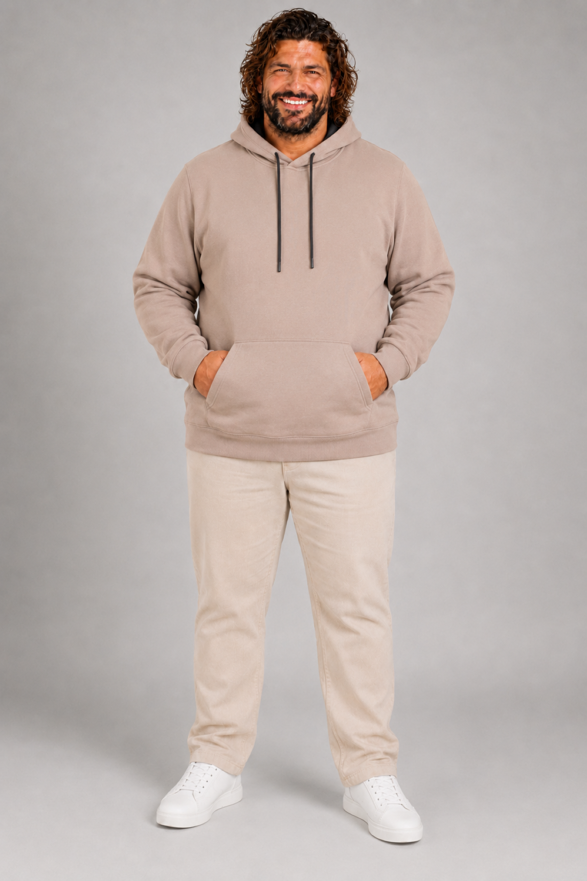 MocGrande Büyük Beden Erkek Basic Sweat Kapüşonlu 11700 S.KAHVE